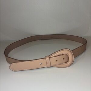 Halogen Leather Belt Sz Lg Pink Beige WOMEN'S 2026 Leather‎ Tear Drop Buckle New